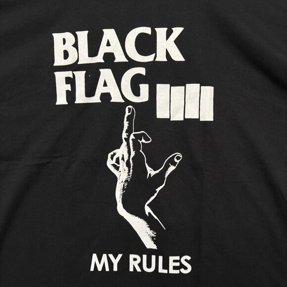 Black Flag My Rules Rock T-Shirt Size Extra Large - Picture 2 of 4